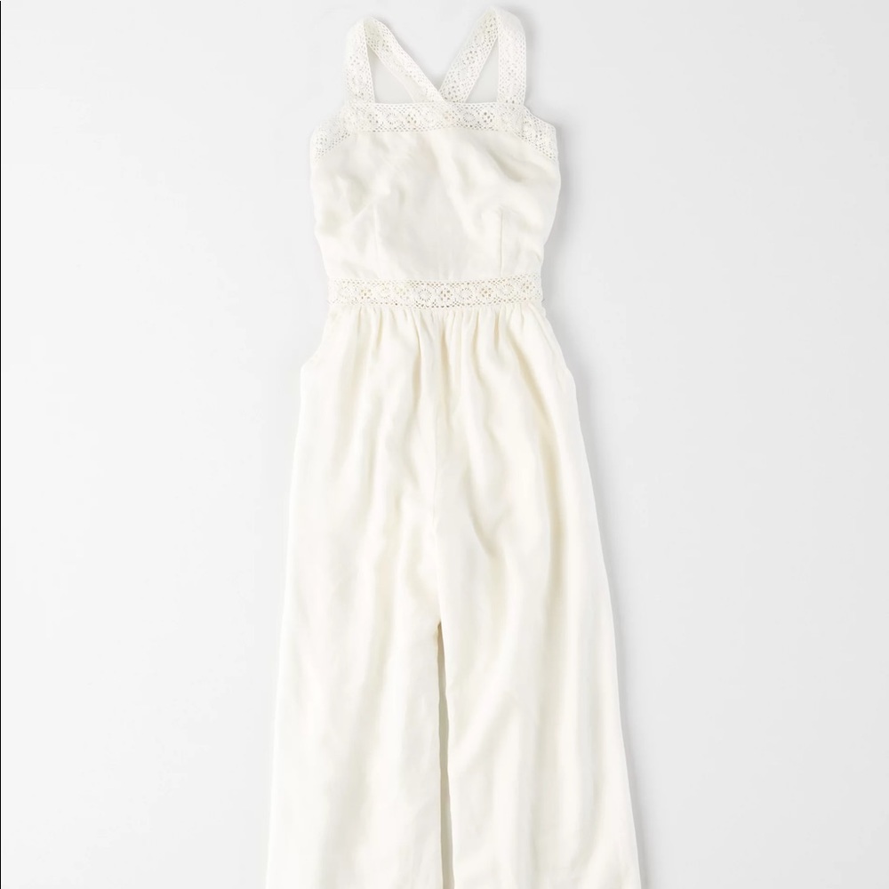 AMERICAN EAGLE CROCHET JUMPSUIT TALL SMALL
